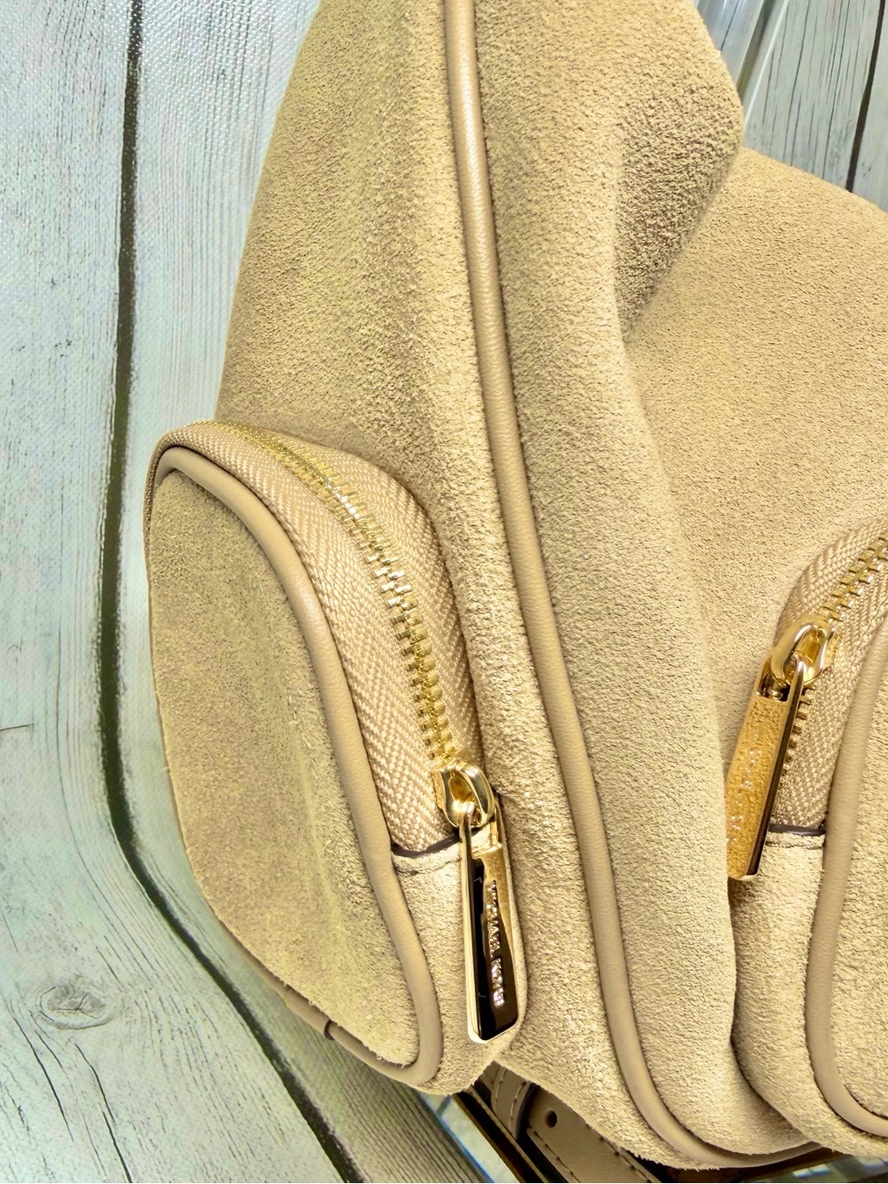 BRAND NEW Michael Kors Camel Merritt Medium Suede Convertible Shoulder Bag - Picture 4 of 14